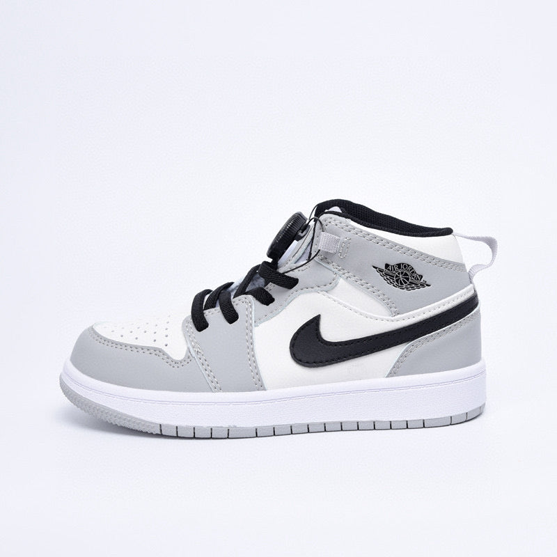 Joe 1 rotating button high top children's shoes" white, gray"