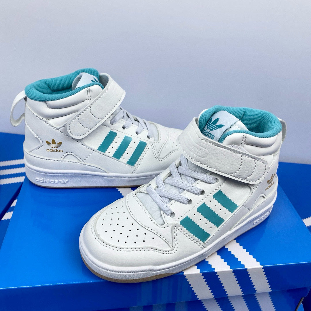 Adidas 84 high-top children's shoes" white, light green"