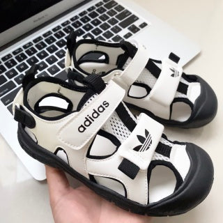 Adidas Velcro Stream Tracing Soft-soled Children's Beach Sandals" white, black"