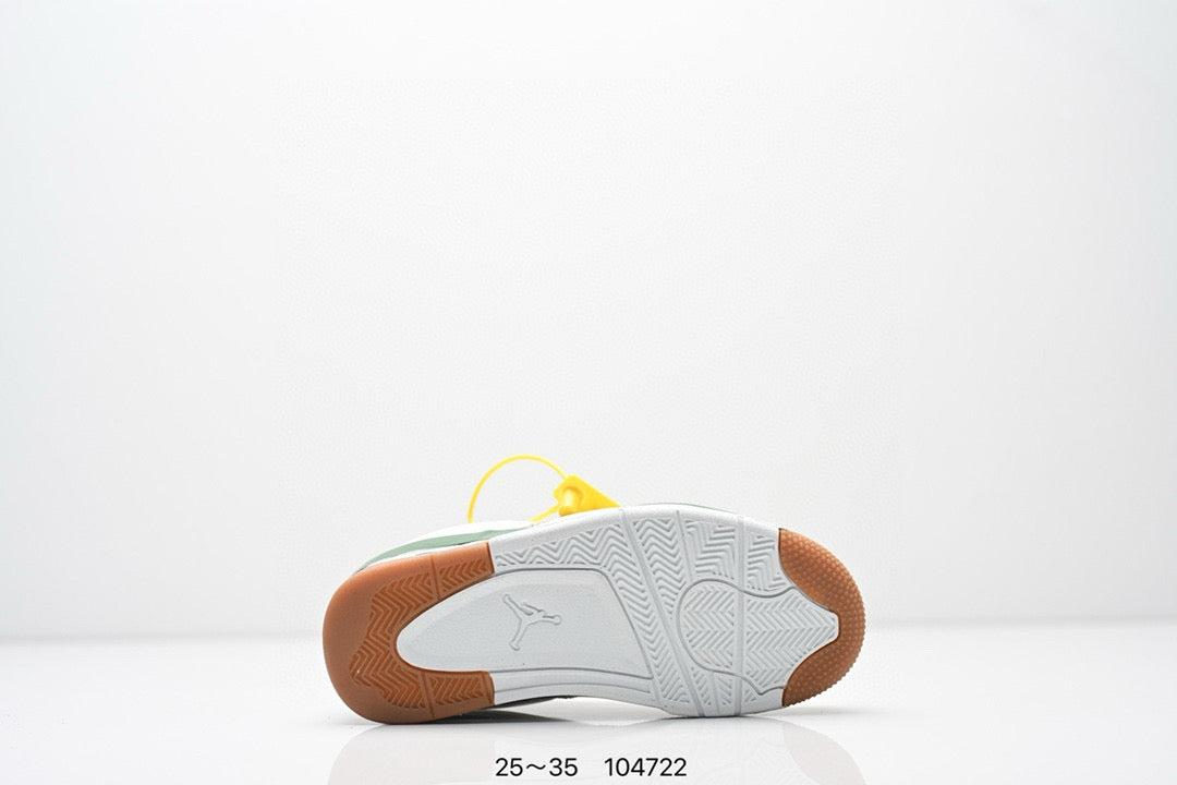 Jordan 4 low-top air cushion basketball shoes" white, green"