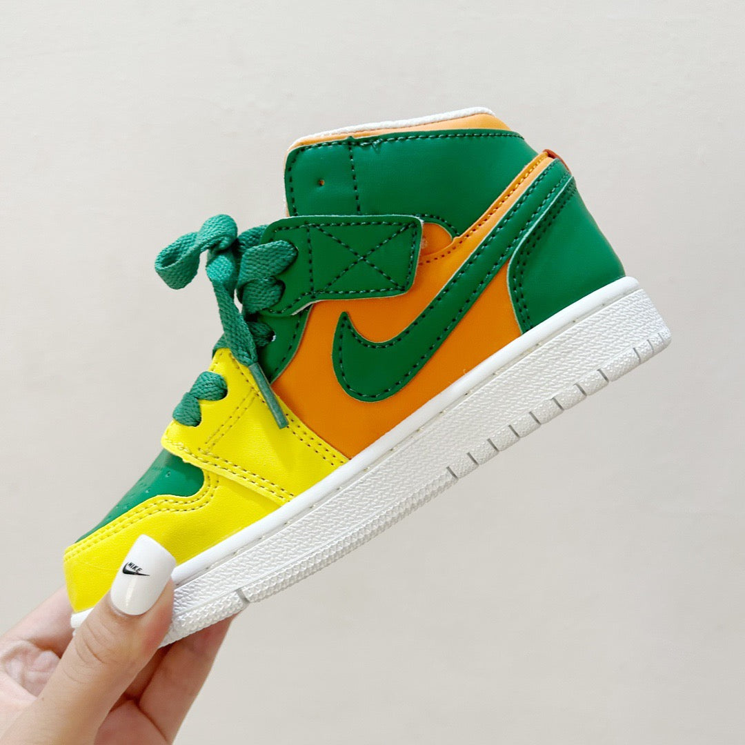 AJ1 Super Mario joint" yellow, orange, green"