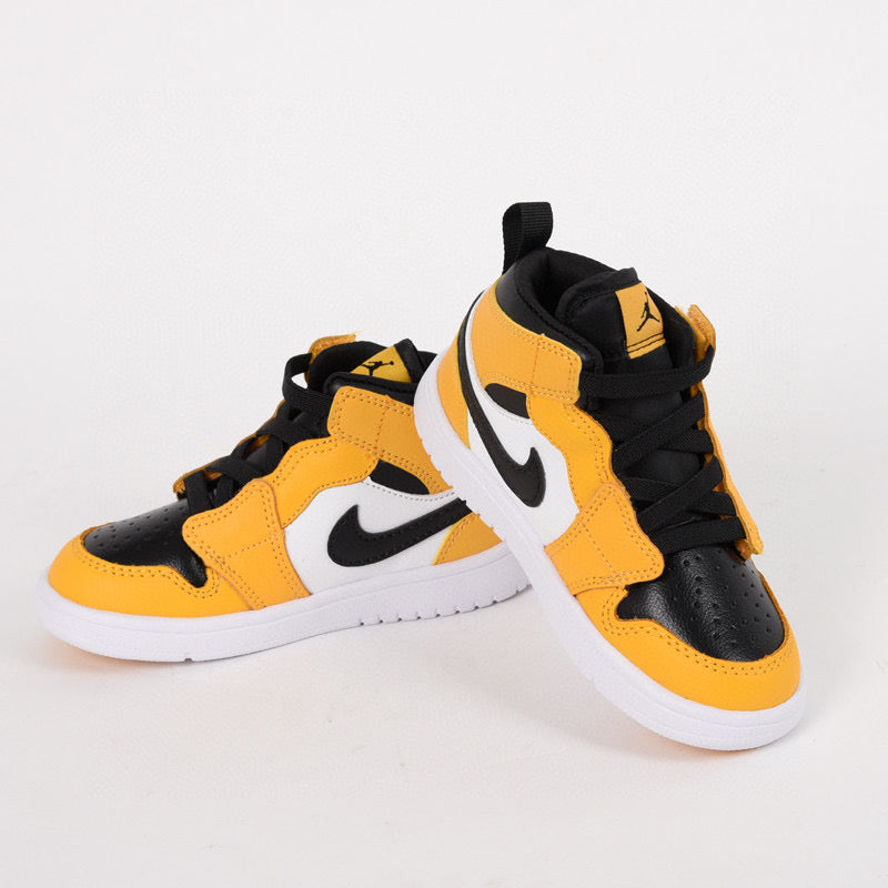 Jordan high top elastic band" white, black, yellow"