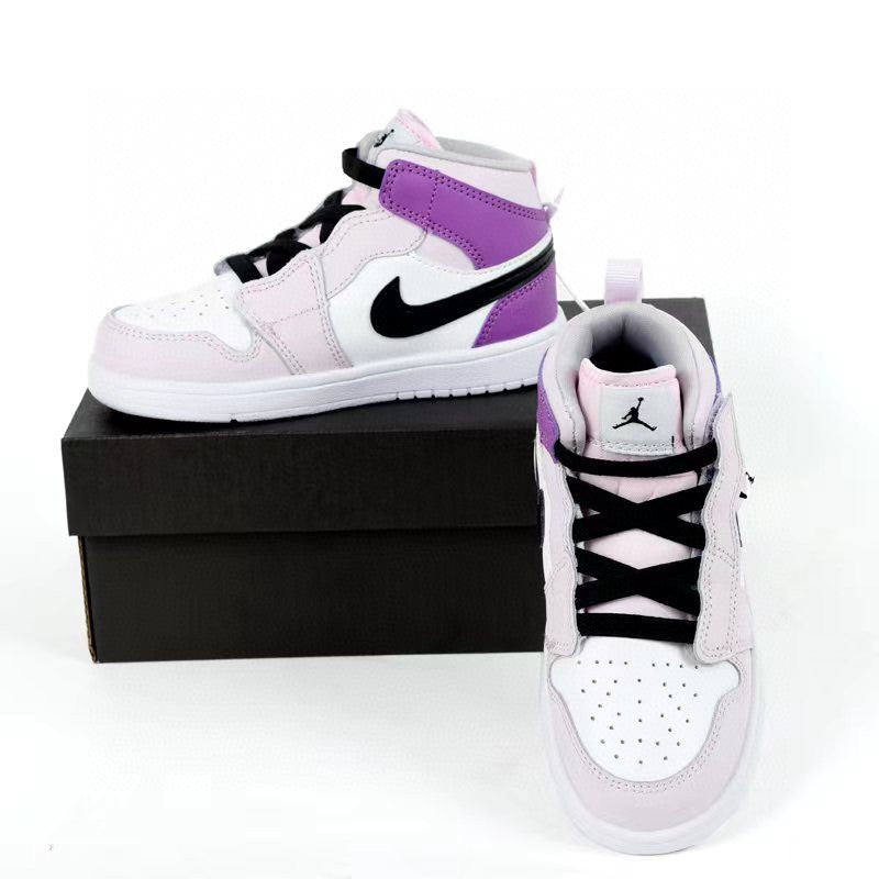 Jordan high top elastic band" white, purple"