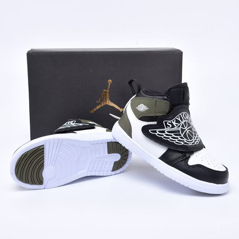 Jordan Wings Kids Shoes" white, black, olive green"