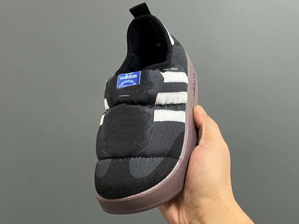 Adidas Bread Children's Slip-On Cotton Shoes" black"