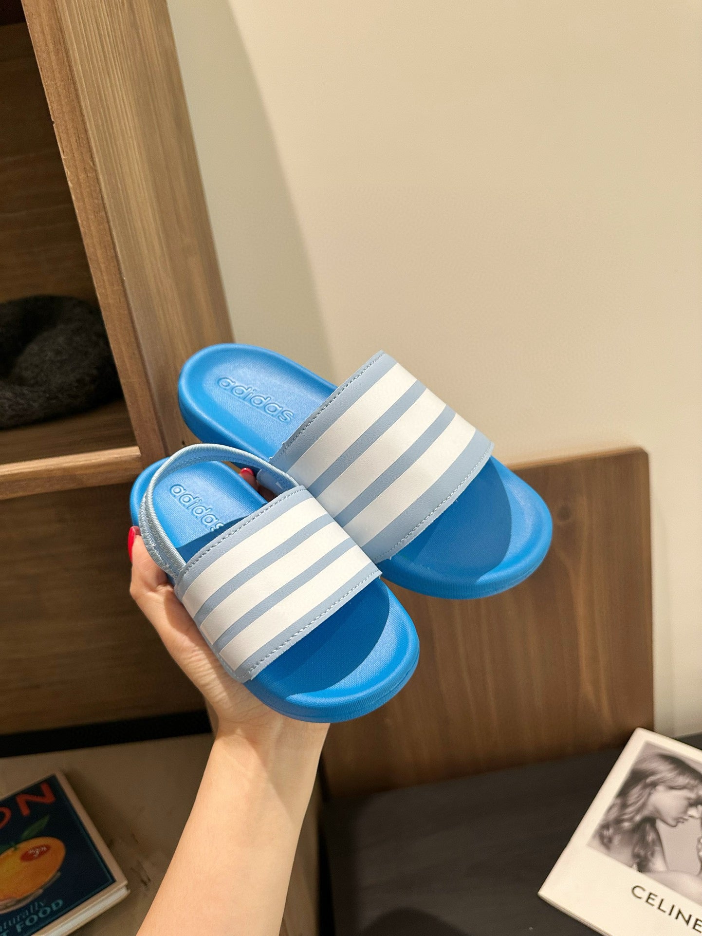 Adidas parent-child sandals" blue"