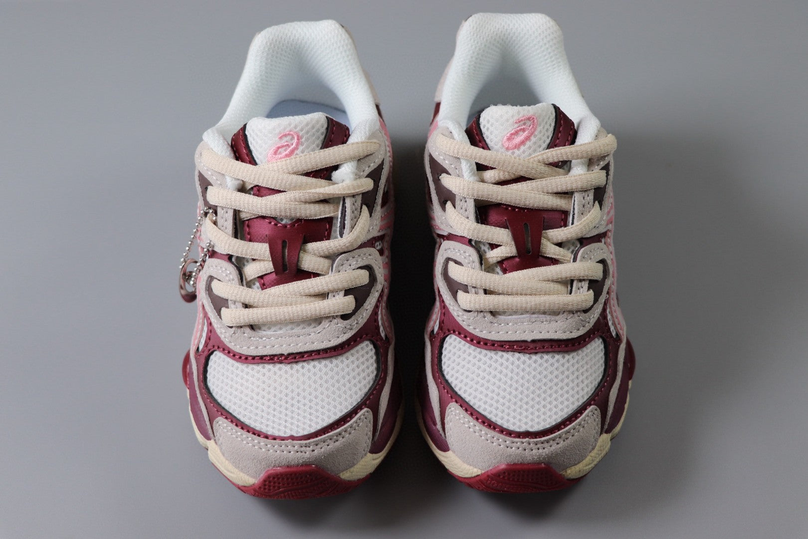 Asics Gel-NYC Professional"   burgundy/maroon, pink, and off-white/cream"