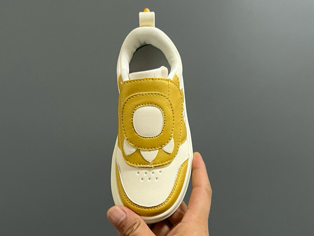 Adidas Little Dragon joint Velcro children's shoes"white, gold"
