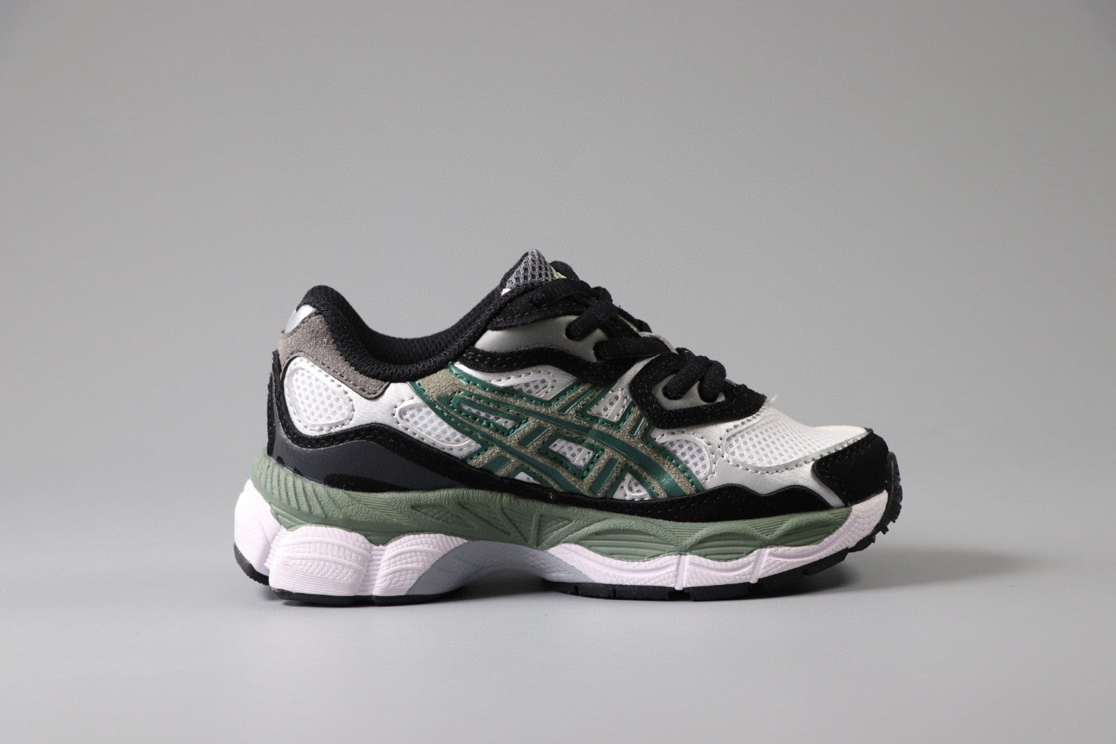 Asics Gel-NYC Professional"   white, black, dark & light  green"