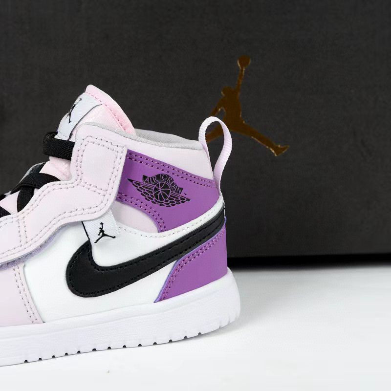 Jordan high top elastic band" white, purple"
