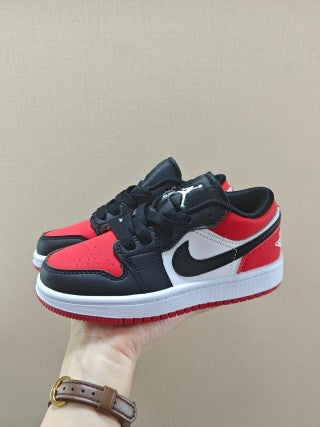 Qiao Yizhuan G version low-top children's lace-up sports shoes" black, red"