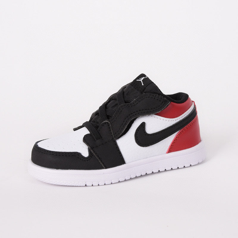 Jordan low top elastic band" white, black, red"
