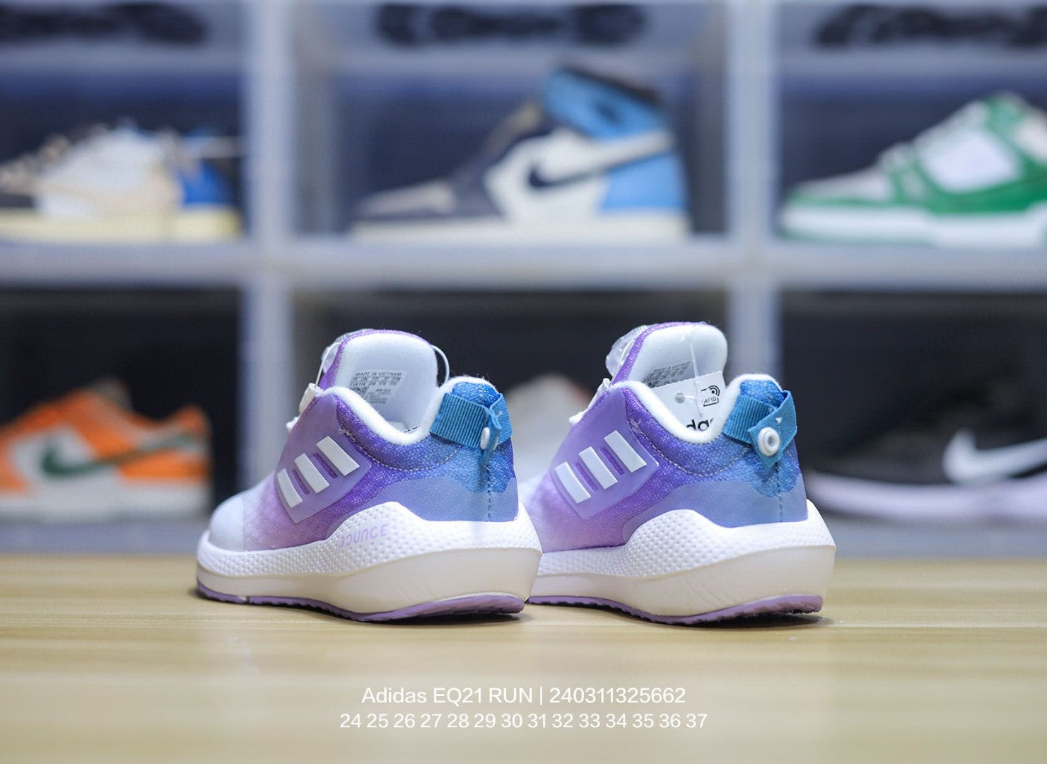 EQT Adidas popcorn lock shoes for children" white, purple"