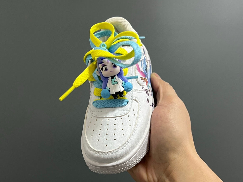 Empty one size pair of shoelaces Velcro cartoon