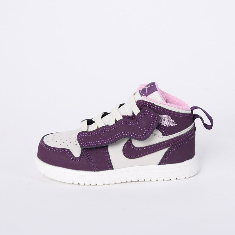 Jordan high top elastic band"  Cream, dark purple"
