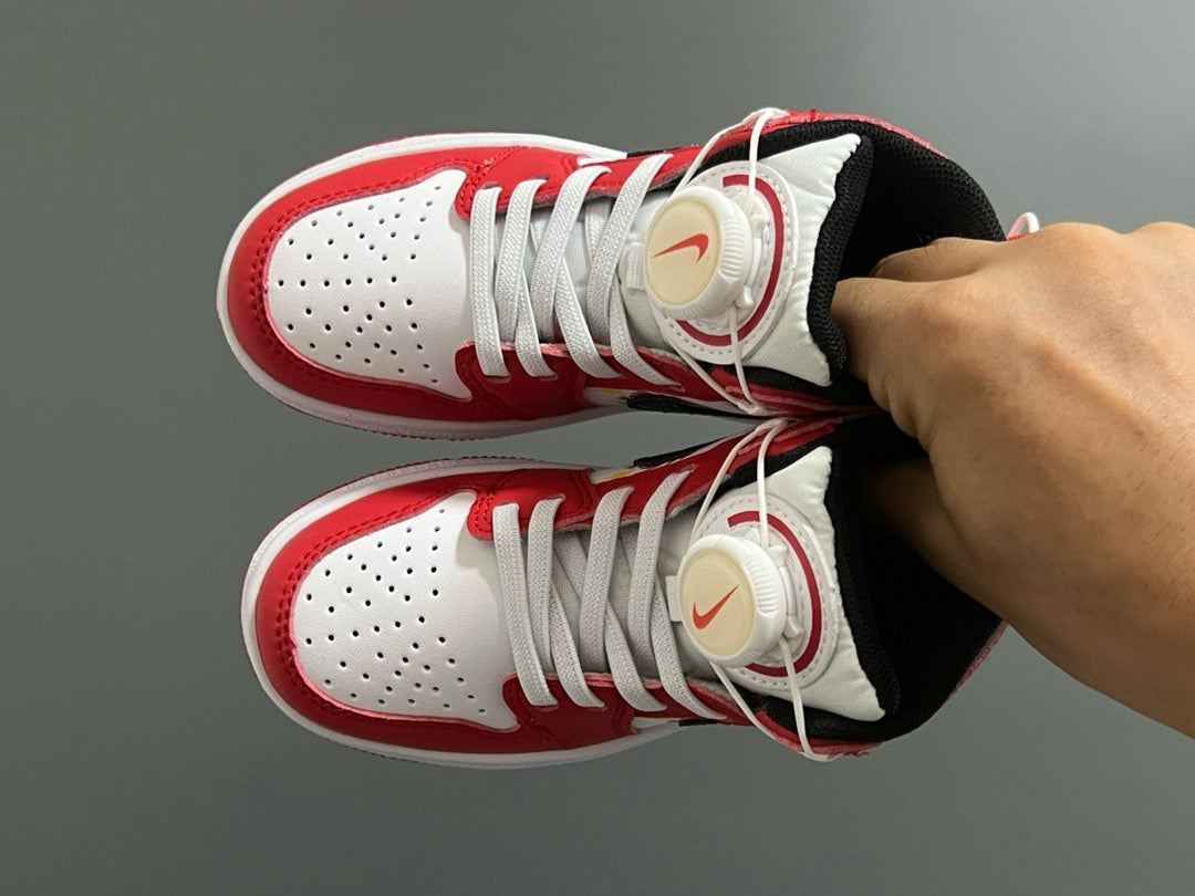 Joe 1 Zhongbang lock children's sports shoes" white, red"