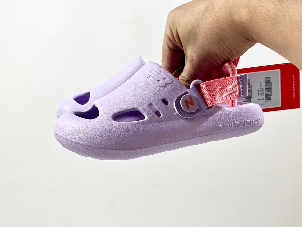 NB hole two-way sandals" purple"