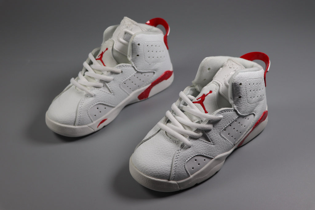 Joe 6 children's basketball shoes " white, & red"
