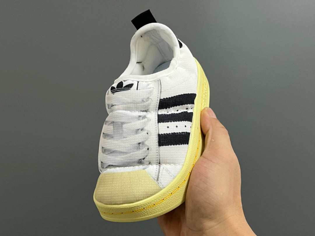 Adidas Bread Children's Slip-On Cotton Shoes" white"