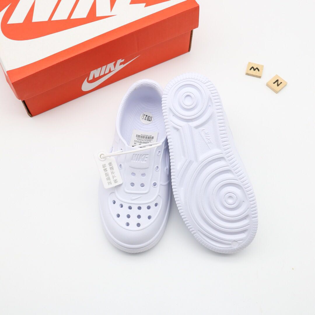 Nike Air Force Hole Shoes Beach Sandals" white"