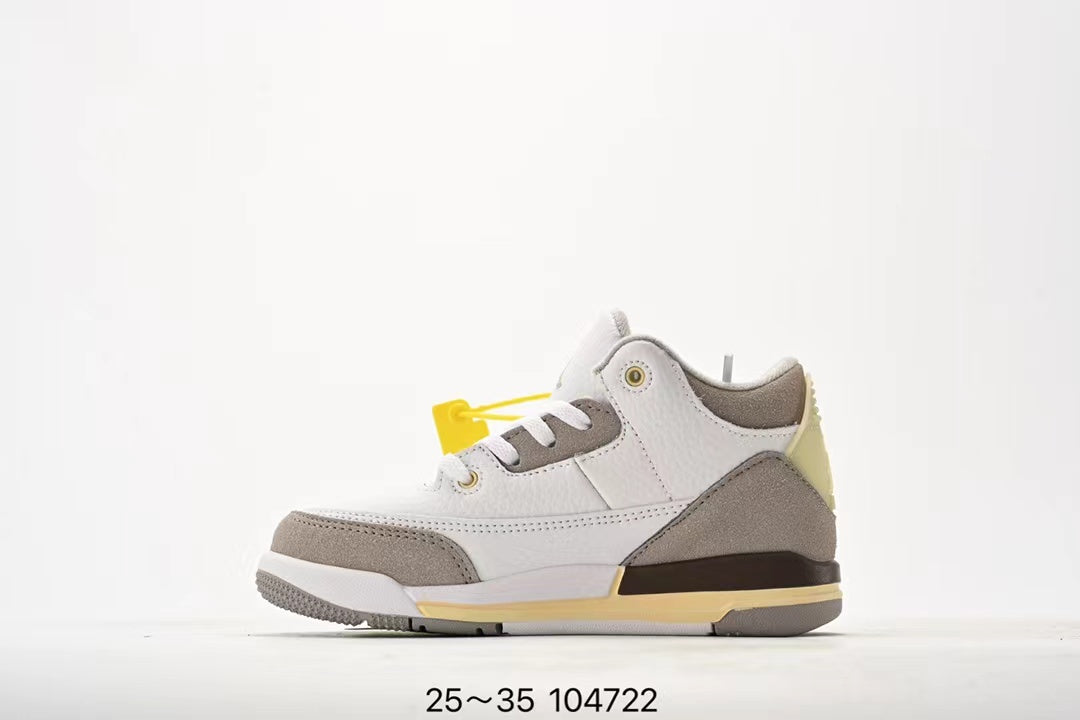 Joe 3" white, gray, yellow"