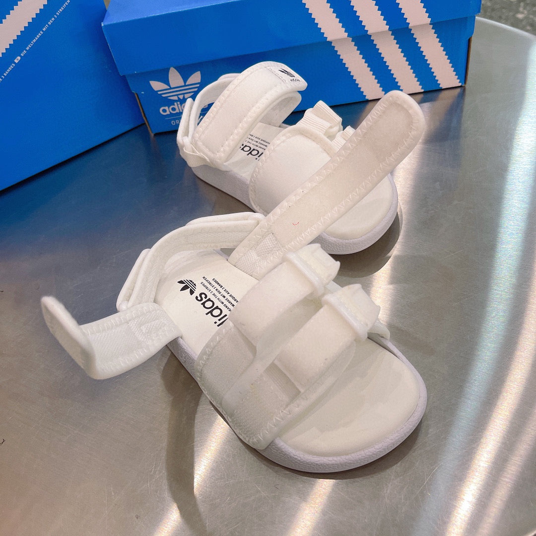 Adidas clover hook and loop beach sandals" white"