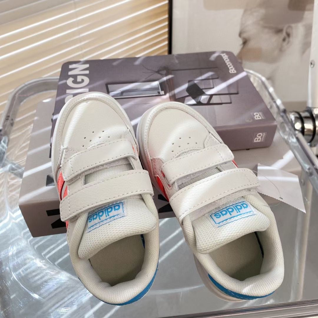 Adidas co-branded Velcro children's shoes" white, pink"