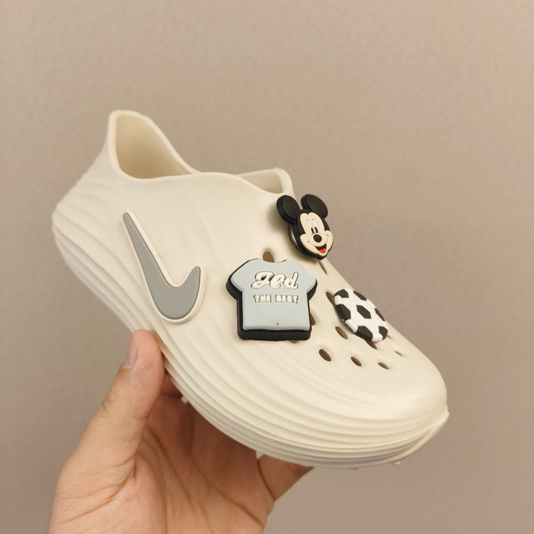 Nike hole beach sandals parent-child style" light beige"