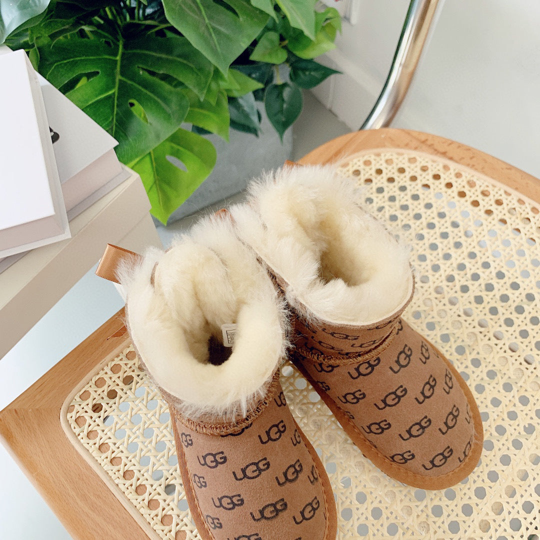 UGG co-branded wool integrated snow boots" brown"