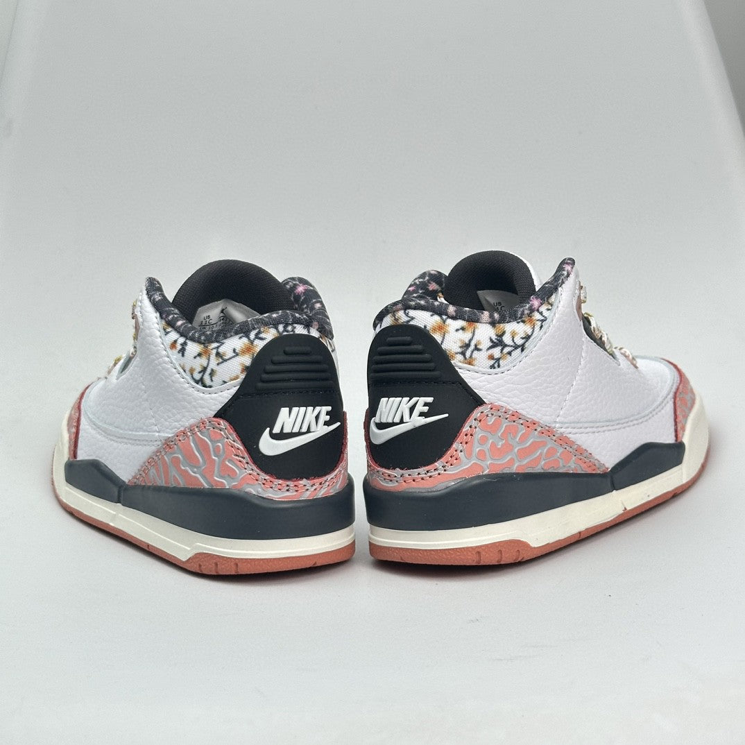 Jordan 3 children's shoes" white, gray, pink"