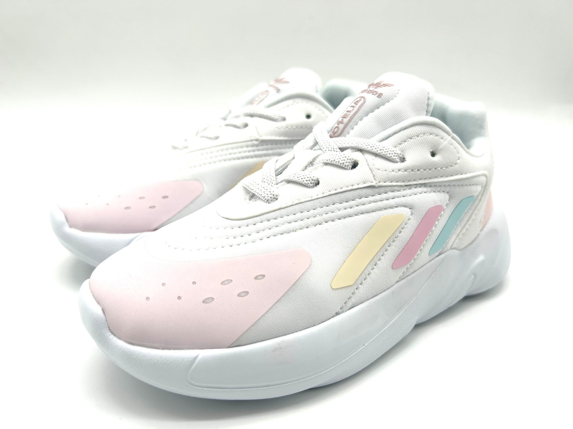 Adidas latest children's dad shoes " white, light pink"