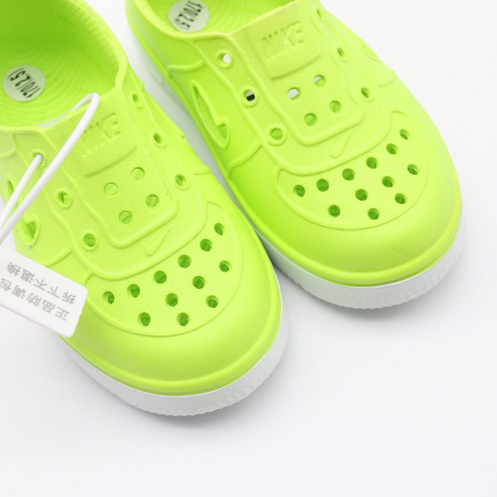 Nike Air Force Hole Shoes Beach Sandals" neon yellow-green"