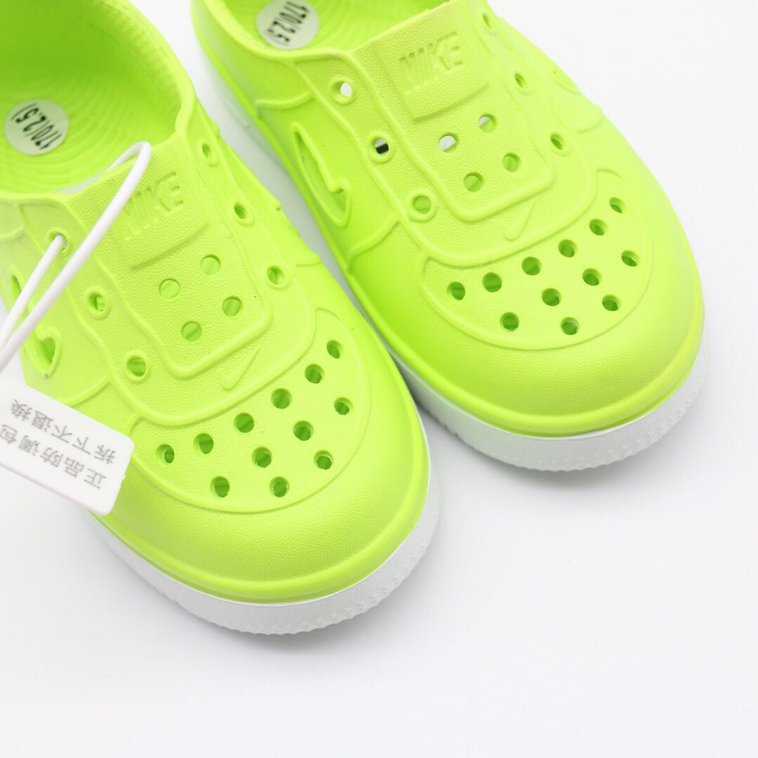 Nike Air Force Hole Shoes Beach Sandals" neon yellow-green"