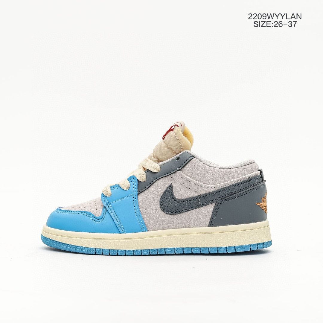 Jordan low-top hook series" Cream, gray, sky blue"