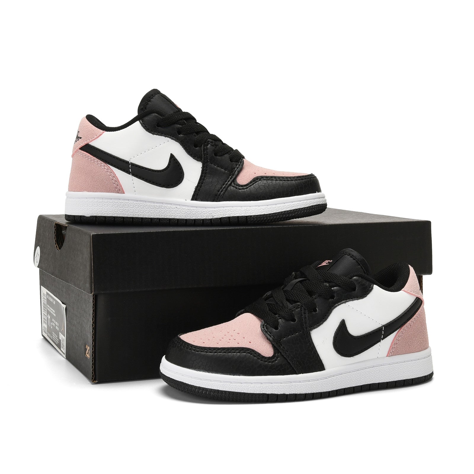Qiaoyi low-top shoelaces" black, pink, white"