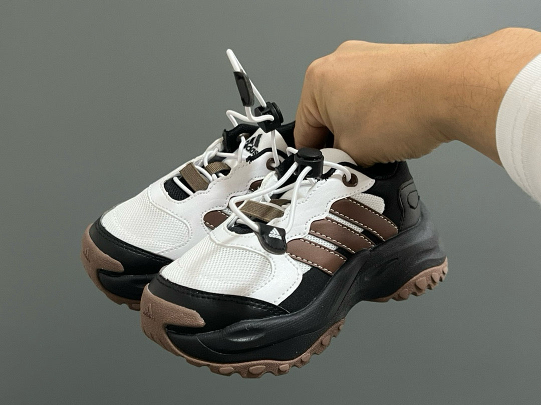 Adidas new elastic buckle children's shoes" white, brown, black"