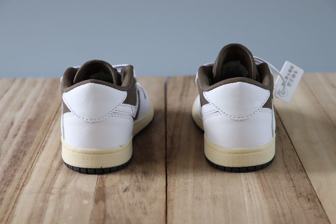 Qiaoyi low-top shoelaces" dark brown, white, cream"