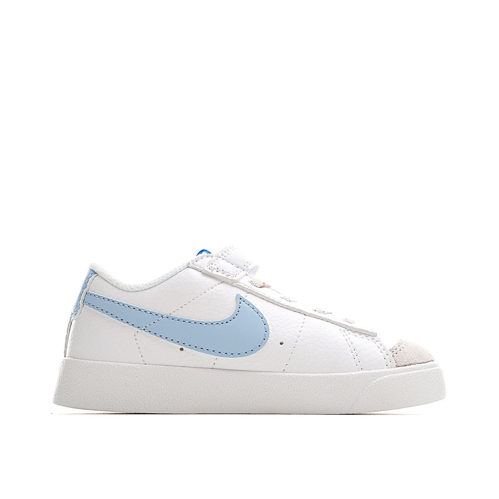 Trail Blazers Velcro Low-Top Kids Sneakers" white, sky blue"
