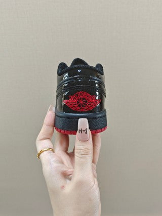 Qiao Yizhuan G version low-top children's lace-up sports shoes" black"