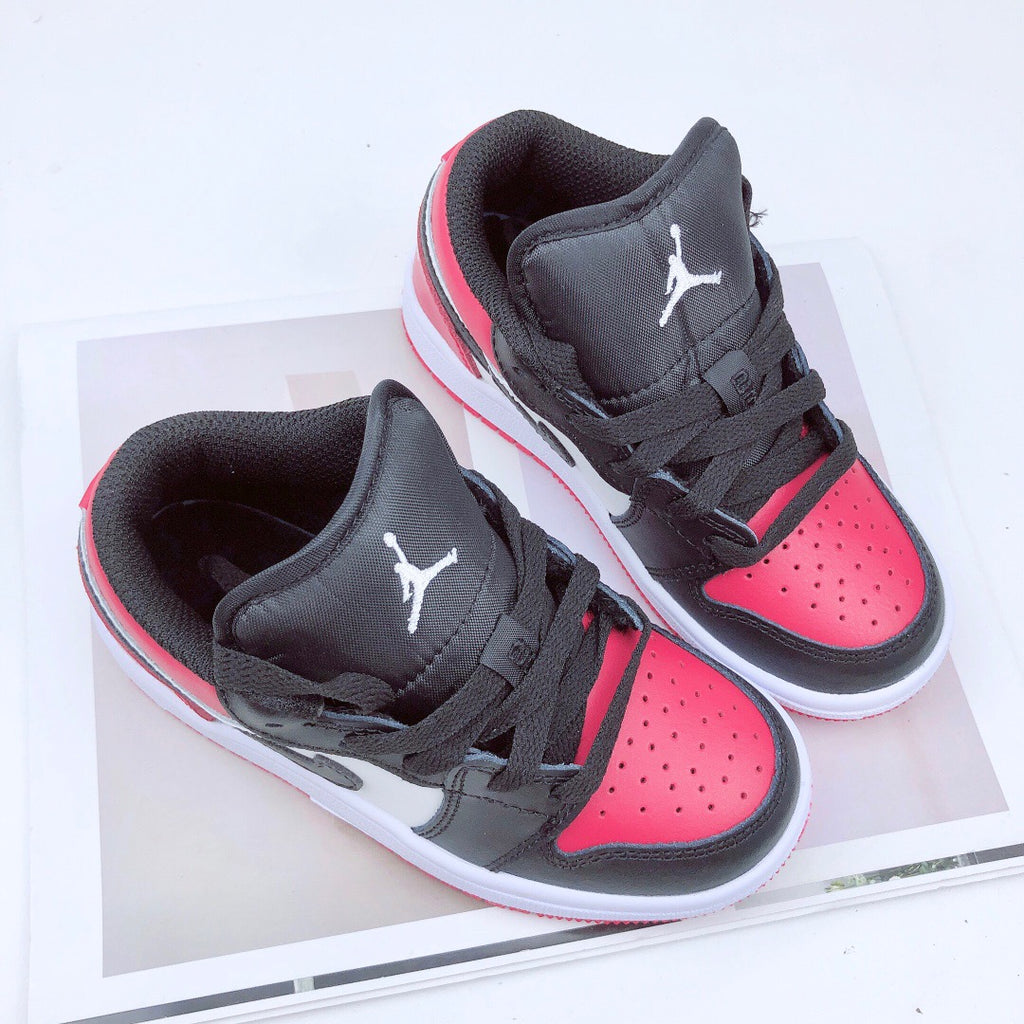 Joe 1 low-top elastic buckle parent-child shoes" black, white, pink"