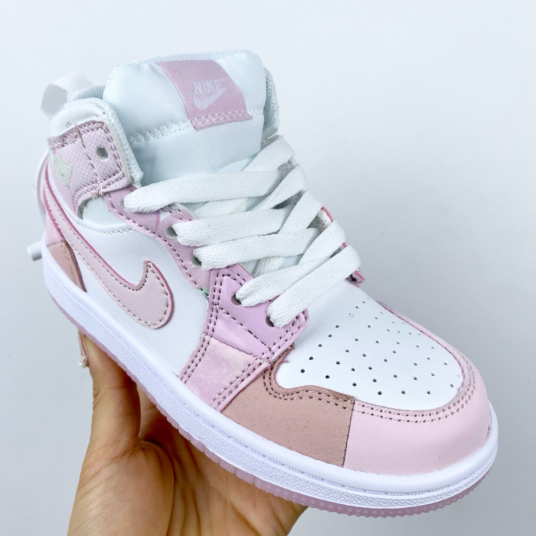 Joe 1 high top stitching" white, Pink, baby pink"