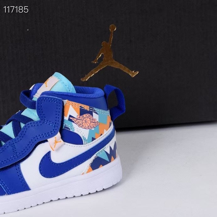 Jordan high top elastic band" white, blue"