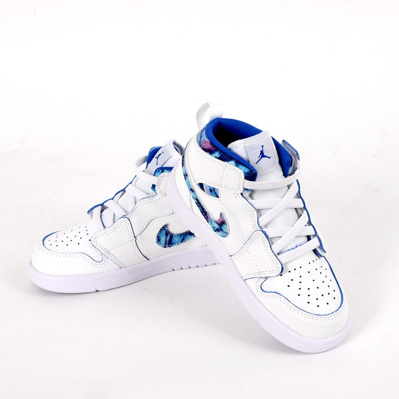 Jordan high top elastic band" white, blue"