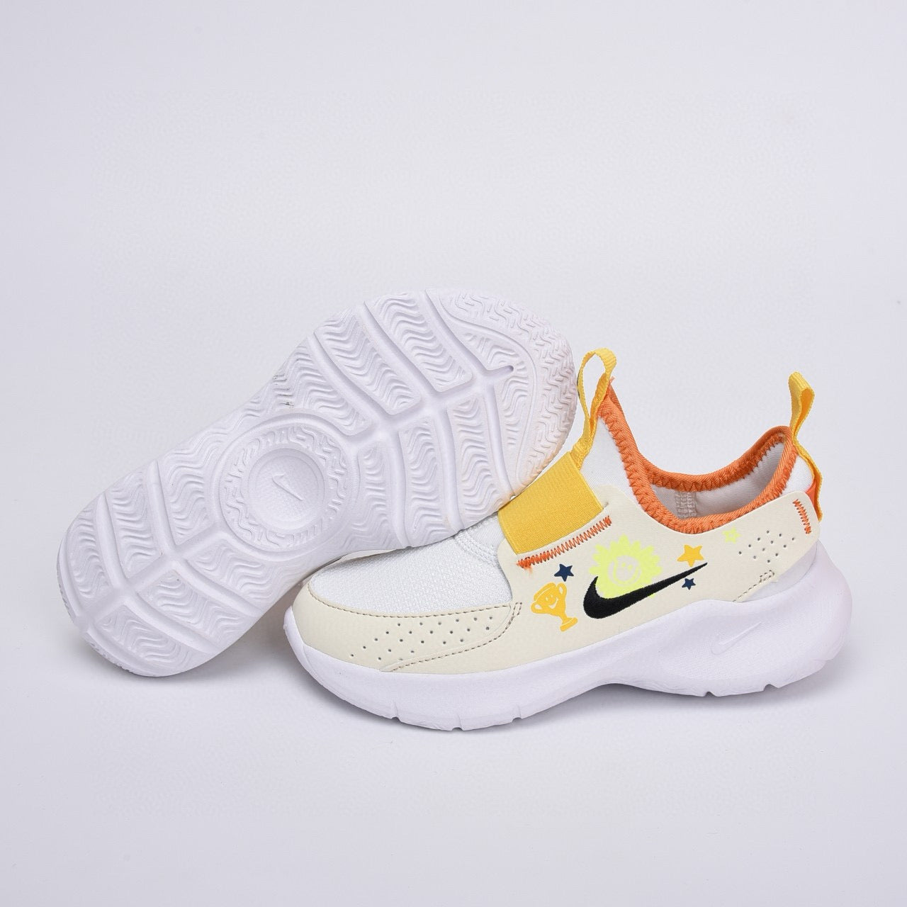 Nike slip-on running shoes" off white, Yellow ,& orange"