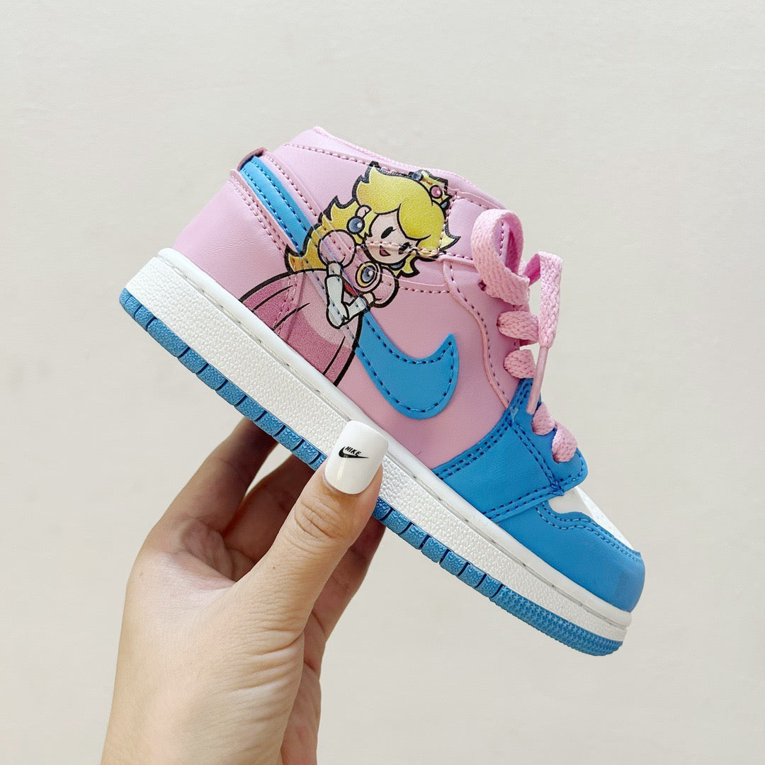 AJ1 Super Mario joint" pink, blue"