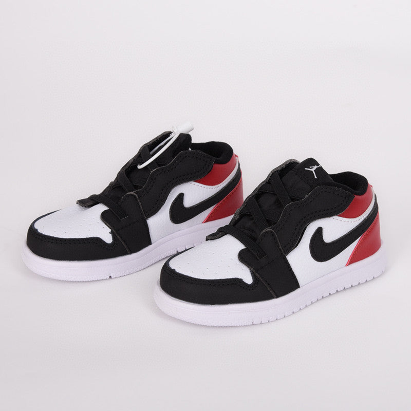 Jordan low top elastic band" white, black, red"