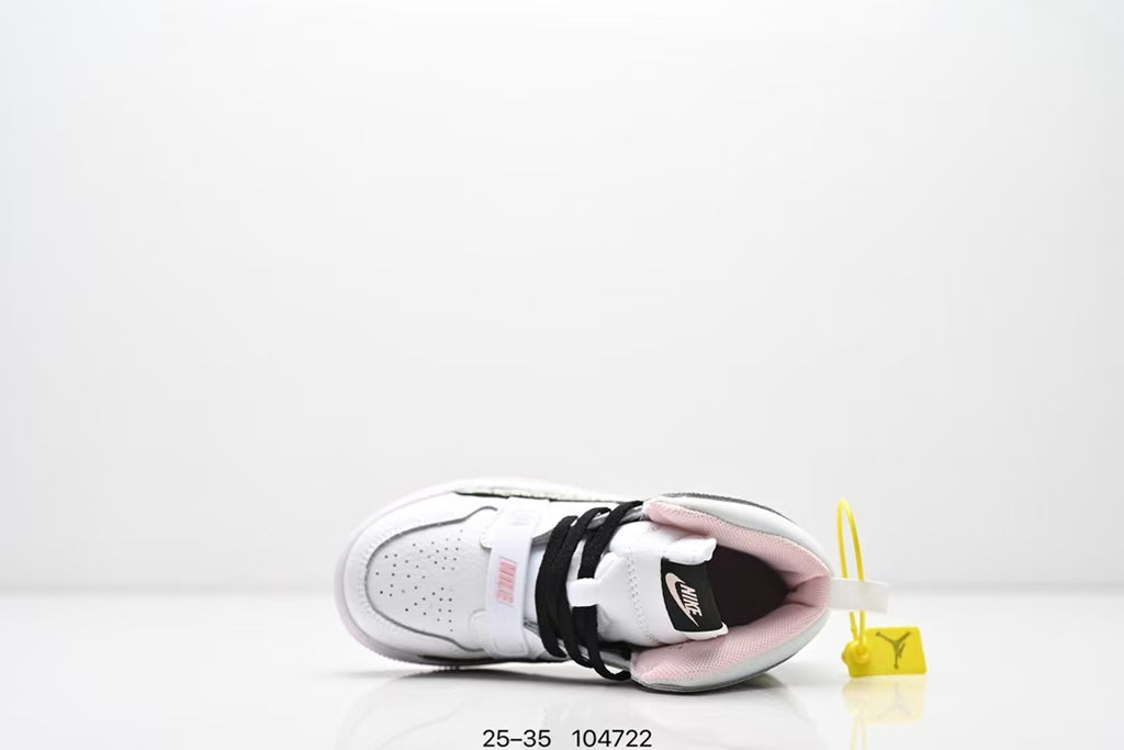 Jordan 312 high top children's shoes full second layer leather" white, Pink"