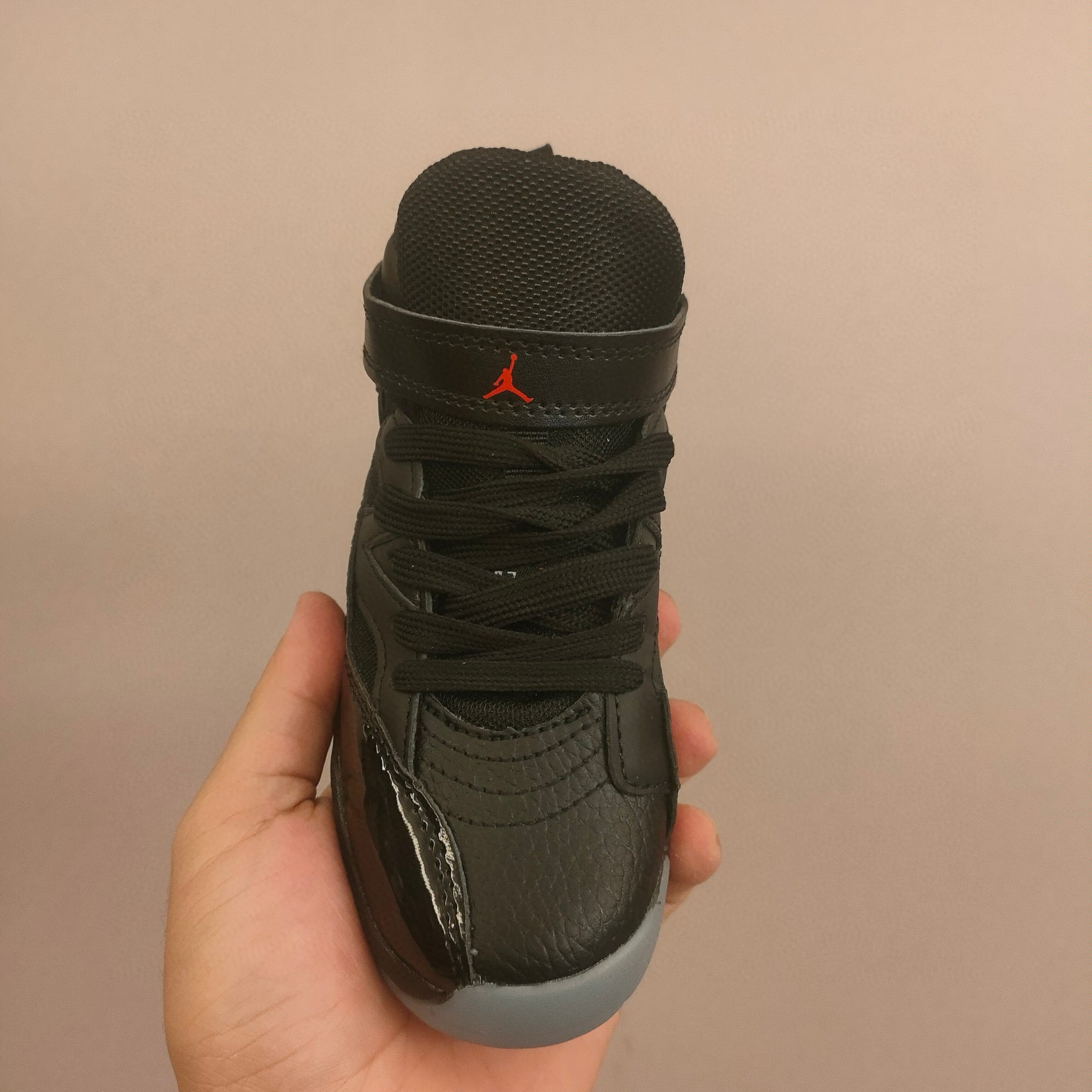 Jordan 612 single buckle children's shoes" black"