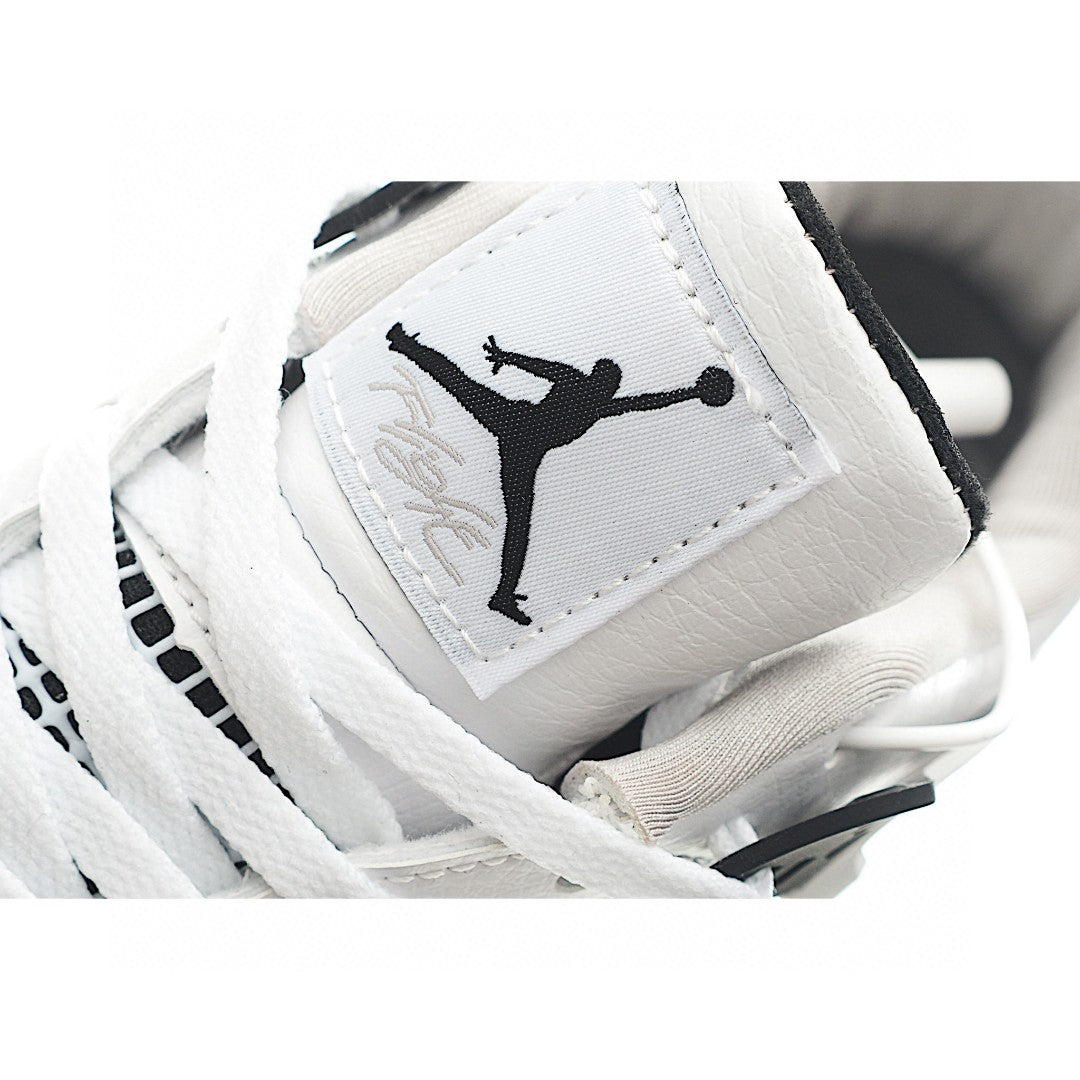 NK AJ 4th generation lace-up basketball air cushion children's shoes" white, light gray"