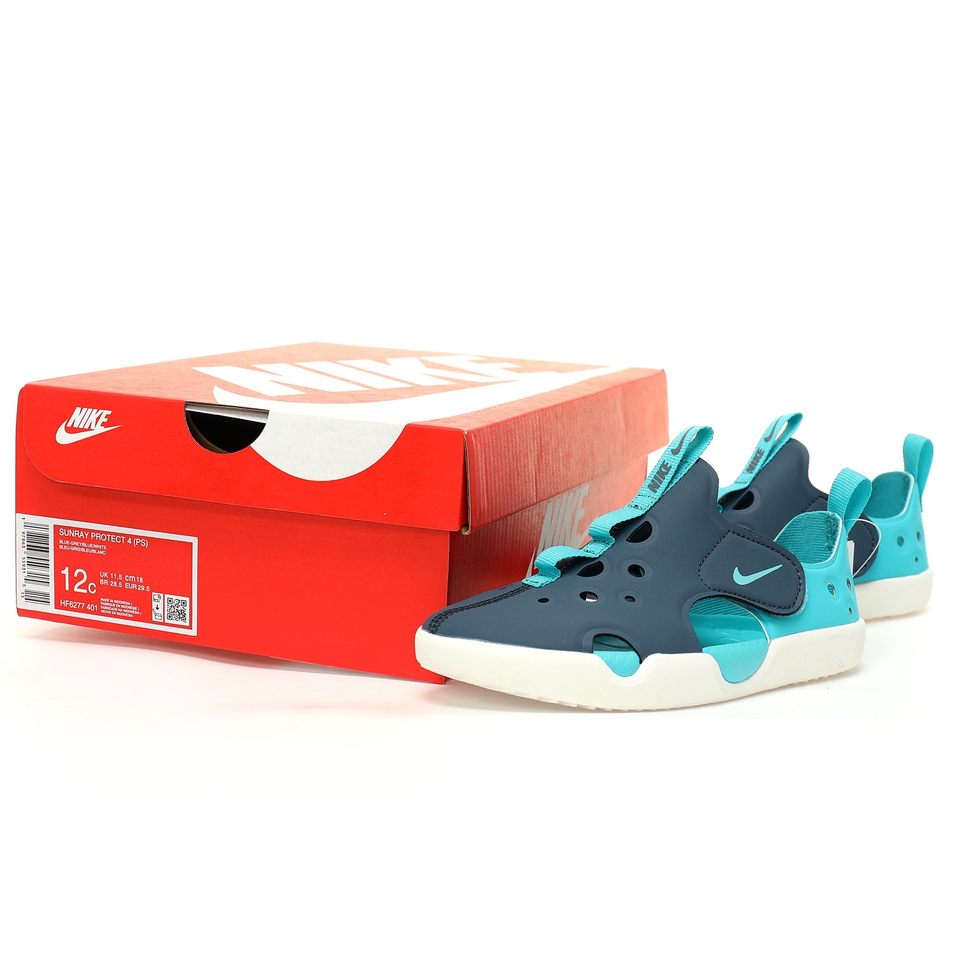NK new SUNRAY PROTECT 4th generation children's beach hollow sandals" dark grey-blue"